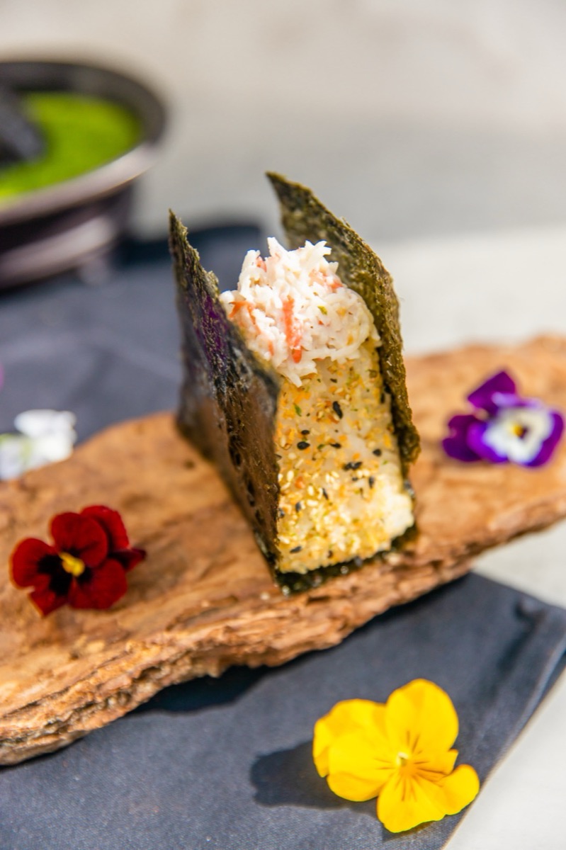 OniGuru crab onigiri rice ball wrapped in nori